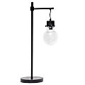 Lalia Home 1-Light Beacon Table Lamp, 24"H, Clear Shade/Black Base 1 thumbnail image