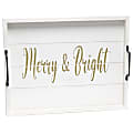 Elegant Designs Decorative Serving Tray, 2-1/4”H x 12”W x 15-1/2”D, White Wash Merry & Bright 1 thumbnail image