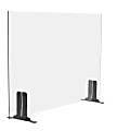 MARVEL Sneeze Guard With Antimicrobial Protection, 25-1/2" x 30", Silver/Clear 1 thumbnail image