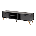 Baxton Studio Kelson TV Stand For 63" TVs, Dark Gray/Gold