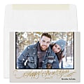 Custom Photo Holiday Cards With Envelopes, 7" x 5", Happy New Year, Box Of 25 Cards