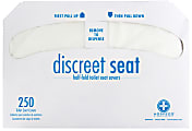 Hospeco Discreet Seat Half Fold Recycled Fiber Toilet Seat Covers, White, 250 Covers Per Pack, Case Of 4 Packs 1 thumbnail image