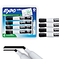 EXPO® Magnetic Dry Erase Markers With Eraser, Chisel Tip, Black Ink, Pack Of 4 1 thumbnail image