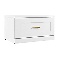 Bush Furniture Hampton Heights 30"W Shoe Bench With Drawer, White, Standard Delivery