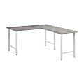 Bush Business Furniture Hustle 60"W L-Shaped Computer Desk With Metal Legs, Platinum Gray, Standard Delivery