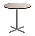 National Public Seating Round Café Table, X-Base, 36"H x 36"W x 36"D, Gray Nebula/Gray