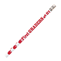 Musgrave Pencil Co. Motivational Pencils, 2.11 mm, #2 Lead, 1st Graders Are #1, Red/White, Pack Of 144