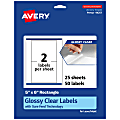 Avery® Glossy Permanent Labels With Sure Feed®, 94257-CGF25, Rectangle, 5" x 6", Clear, Pack Of 50 1 thumbnail image