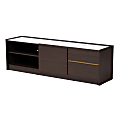 Baxton Studio Walker TV Stand For 63" TVs, Dark Brown/Marble/Gold