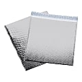 Office Depot® Brand Glamour Bubble Mailers, 17-1/2"H x 16"W x 3/16"D, Silver, Pack Of 48 Mailers