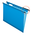 Pendaflex® SureHook™ Reinforced Hanging Folders, 1/5-Cut, Letter Size, Blue, Box Of 20