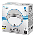 Euri Indoor Round LED Ceiling Light Fixture, 11", Dimmable, 3000K, 11 Watts, 900 Lumens, Brushed Nickel/Etched Glass