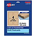 Avery® Printable Postcards, 3-1/2" x 5" Rectangle Flourished Edge, Kraft Brown, Pack Of 100 1 thumbnail image