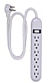 Cordinate 6-Outlet Surge Protector, 3' Cord, Gray/White, 44203