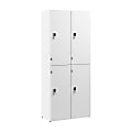 Bush Business Furniture Assure Two Tier 4 Door Storage Lockers with Keypad Locks, White, Standard Delivery 1 thumbnail image