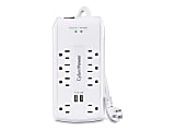 CyberPower Professional Series CSP806U - Surge protector - AC 125 V - output connectors: 8 - 6 ft cord - white
