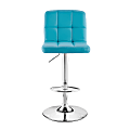 Powell Caelan Bar Stool, Teal/Chrome