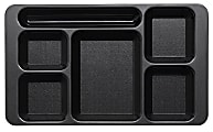 Cambro Camwear® 5-Compartment Trays, 15"W, Black, Pack Of 24 Trays 1 thumbnail image