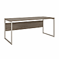 Bush® Business Furniture Hybrid 72"W x 30"D Computer Table Desk With Metal Legs, Modern Hickory, Standard Delivery