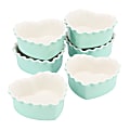 Martha Stewart Hartley 6-Piece Stoneware Heart Shape Baker Set, 4-1/8”, Blue 1 thumbnail image