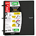 Five Star® Flex® Hybrid NoteBinder® With Customizable Cover, 1" Round Rings, Black
