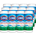 Clorox® Disinfecting Wipes, 7" x 8", Fresh Scent, 35 Wipes Per Tub, Box Of 12 Tubs