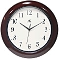 Infinity Instruments Mahogany-Look Round Wall Clock, 13”, Brown 1 thumbnail image