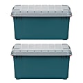 Iris Remington Heavy Duty Store-It-All Tote, 82 Qt, Green/Gray, Pack Of 2 Totes 1 thumbnail image