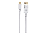 Manhattan Mini DisplayPort Male to DisplayPort Male Monitor Cable, 3', White - Fully shielded to reduce EMI and other interference sources