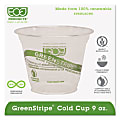 Eco-Products® GreenStripe® PLA Compostable Cold Cups, Clear/Green, 9 Oz, Pack Of 1,000 1 thumbnail image