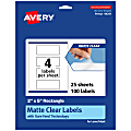 Avery® Permanent Labels With Sure Feed®, 94241-CMF25, Rectangle, 2" x 5", Matte Clear, Pack Of 100 1 thumbnail image