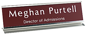 Custom Engraved Plastic Desk Sign With Metal Pedestal Holder, 2" x 8" 1 thumbnail image