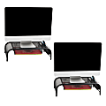 Mind Reader Monitor Stand Ventilated Laptop Riser Metal Paper Tray, 5 1/2"H x 11 1/2"W x 20"D, Black, Set of 2 Organizers 1 thumbnail image