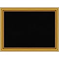 Amanti Art Rectangular Non-Magnetic Cork Bulletin Board, Black, 32” x 24”, Townhouse Gold Wood Frame