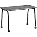 Lorell Training Table - Laminated Top - 29.50" Table Top Length x 23.63" Table Top Width x 1" Table Top Thickness - 47.25" Height - Assembly Required - Weathered Charcoal - Particleboard Top Material