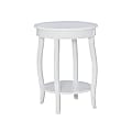Powell Nora Round Side Table With Shelf, 24"H x 18"Dia., White 1 thumbnail image