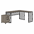 kathy ireland® Home by Bush Business Furniture City Park 60"W Industrial L-Shaped Corner Desk With Mobile File Cabinet, Driftwood Gray, Standard Delivery 1 thumbnail image