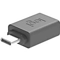 Logitech LOGI USB-C TO A Adaptor - 1 Pack - 1 x 24-pin Type C USB Male - 1 x 9-pin Type A USB 2.0 USB Female - Black