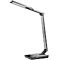 WorkPro™ LED USB Desk Lamp with Wireless Charger and Timer, 17-1/2"H, Brushed Metal/Gray