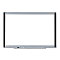 Lorell® Signature Series Magnetic Unframed Dry-Erase Whiteboard, 72" x 48", Ebony/Silver Metal Frame