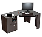 Inval Corner Computer Desk, Espresso-Wengue
