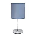 Simple Designs Mini Basic Table Lamp with Fabric Shade, 11"H, Purple/Chrome 1 thumbnail image
