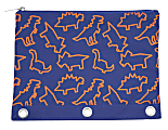 Office Depot® 3-Ring Pencil Pouch, 7" x 9-13/20", Navy/Orange Dino 1 thumbnail image
