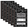 Pacon Dual Ruled Composition Book, 9-3/4" x 7-1/2", 1/4" Grid & 3/8" Wide Ruled, 100 Sheets, Dark Gray Marble, Pack Of 6 1 thumbnail image