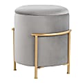 Lumisource Rhonda Glam Storage Ottoman, Silver/Gold 1 thumbnail image