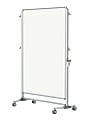 Ghent Nexus Jr. Partition Mobile Porcelain Magnetic Double-Sided Dry-Erase Whiteboard, 76 1/8" x 52 3/8", Aluminum Frame With Satin Silver Finish