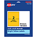 Avery® Printable Labels, 94229-BYP80, Rectangle, 5-1/2" x 8-1/2", Matte Bright Yellow, Pack of 160 1 thumbnail image