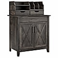 Bush Furniture Key West Secretary Desk With Storage And Desktop Organizers, Dark Gray Hickory, Standard Delivery 1 thumbnail image