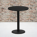 Flash Furniture Round Laminate Table Top With Round Bar Height Table Base, 43-3/16”H x 36”W x 36”D, Black