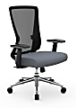 Realspace® Levari Mesh/Vegan Leather Mid-Back Task Chair, Gray/Black, BIFMA Compliant